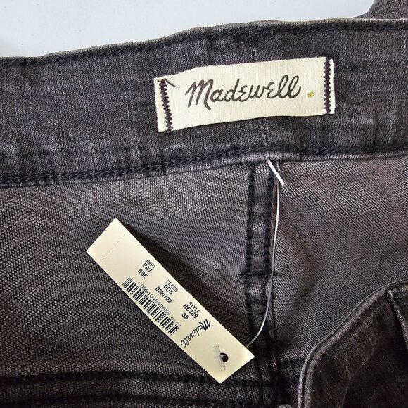 Madewell Size 35 Plus Size Black Curvy High-Rise Skinny Jeans Cuffed Hem - Picture 7 of 9